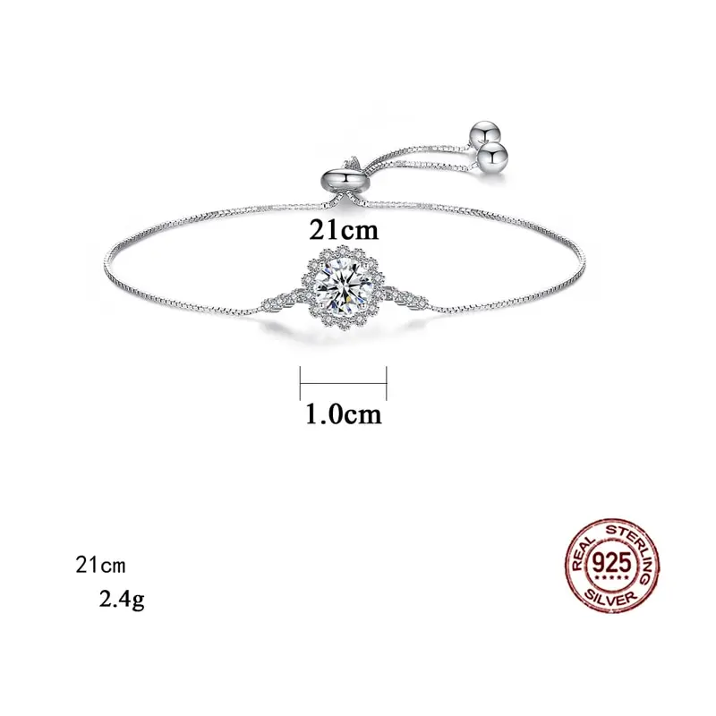Jazaz Fine 100% 925 Sterling Silver Bracelet For Women Sparkling 1 Carat Real Moissanite Wedding Anniversary Party Gifts B0664
Jazaz Fine 100% 925 Sterling Silver Bracelet For Women Sparkling 1 Carat Real Moissanite Wedding Anniversary Party Gifts B0664