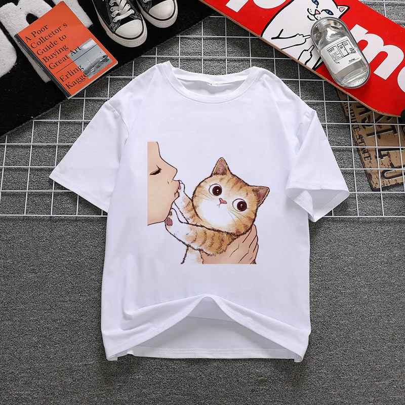 Women Aesthetic shirt Harajuku Kiss Cats T Shirt Ullzang Vintage 90s tshirt New Fashion Top Tees Female Tumblr Clothing
Women Aesthetic shirt Harajuku Kiss Cats T Shirt Ullzang Vintage 90s tshirt New Fashion Top Tees Female Tumblr Clothing