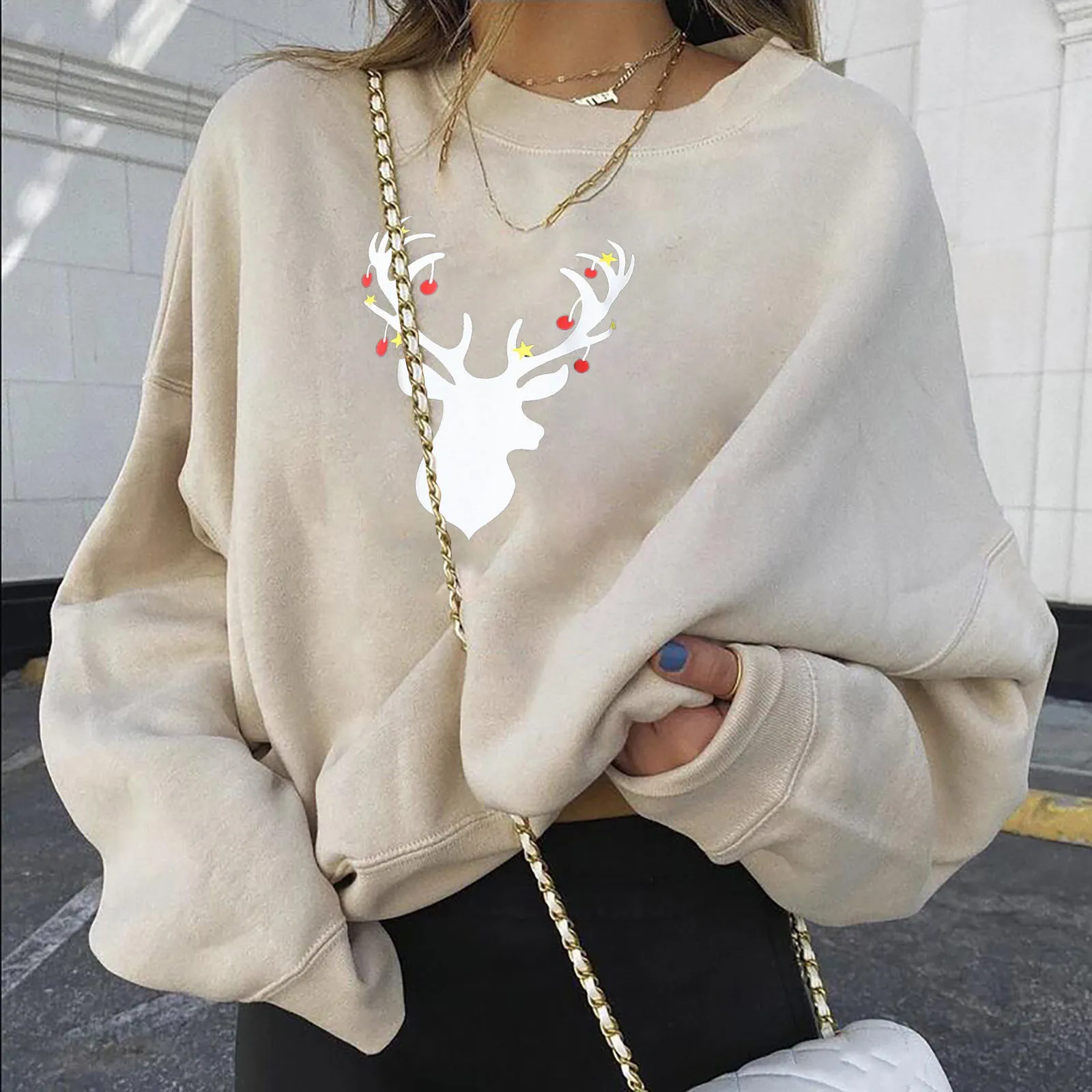 Christmas Fashion Women's Sweatshirts Casual Female Cartoon Printed Long Sleeve O-Neck Loose Tops Clothes свитшот женский
Christmas Fashion Women's Sweatshirts Casual Female Cartoon Printed Long Sleeve O-Neck Loose Tops Clothes свитшот женский
