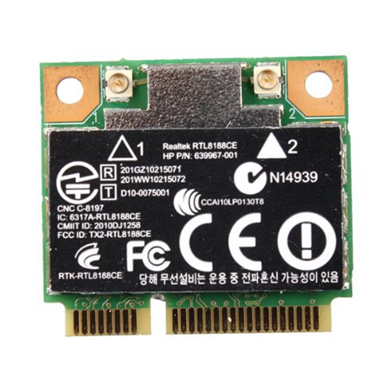 150 Мбит/с WiFi Mini PCI-E сетевая карта для HP Realtek RTL8188CE Wireless-N 802,11 B/G/N 640926-001 639967-001 
150 Мбит/с WiFi Mini PCI-E сетевая карта для HP Realtek RTL8188CE Wireless-N 802,11 B/G/N 640926-001 639967-001