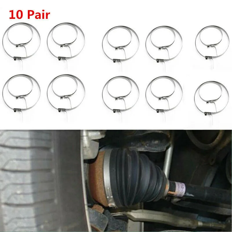 20/10PCS CV Boot Clips Kit Stainless Steel Axle CV Joint Crimp Clamp Universal Set Car Short Large Bands For Auto / ATV CV
20/10PCS CV Boot Clips Kit Stainless Steel Axle CV Joint Crimp Clamp Universal Set Car Short Large Bands For Auto / ATV CV
