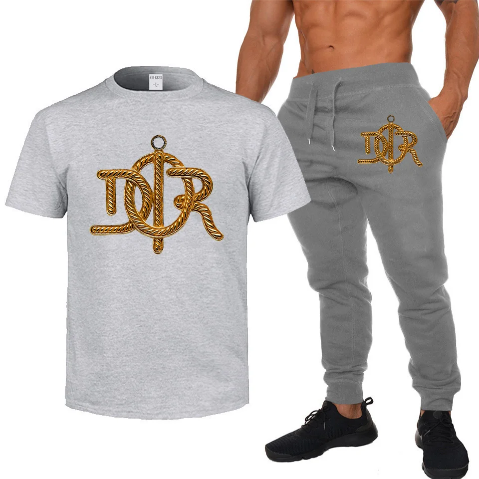 Brand men's sports suits, men's track suit tops, T-shirts, short-sleeved round neck T-shirts for men and women, 2 sets of joggin
Brand men's sports suits, men's track suit tops, T-shirts, short-sleeved round neck T-shirts for men and women, 2 sets of joggin