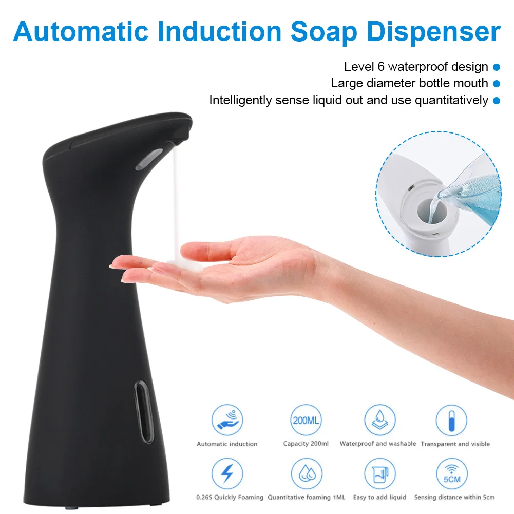 200ml Automatic Soap Dispenser Waterproof Touchless Motion Sensor Hand Sanitizer Dispenser for Home Kitchen Bathroom
200ml Automatic Soap Dispenser Waterproof Touchless Motion Sensor Hand Sanitizer Dispenser for Home Kitchen Bathroom
