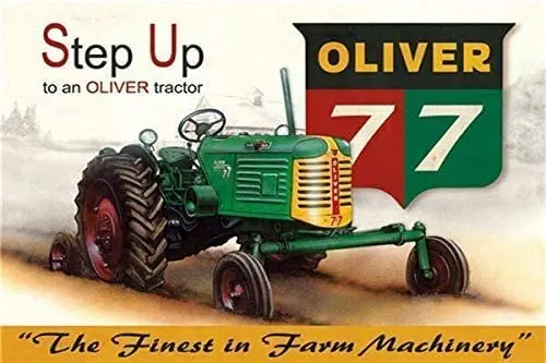 

Metal Tin Sign Oliver 77 Tractor Poster Cafe Pub Outdoor Bar Retro Poster Home Kitchen Restaurant Wall Decor Signs 16X12inch