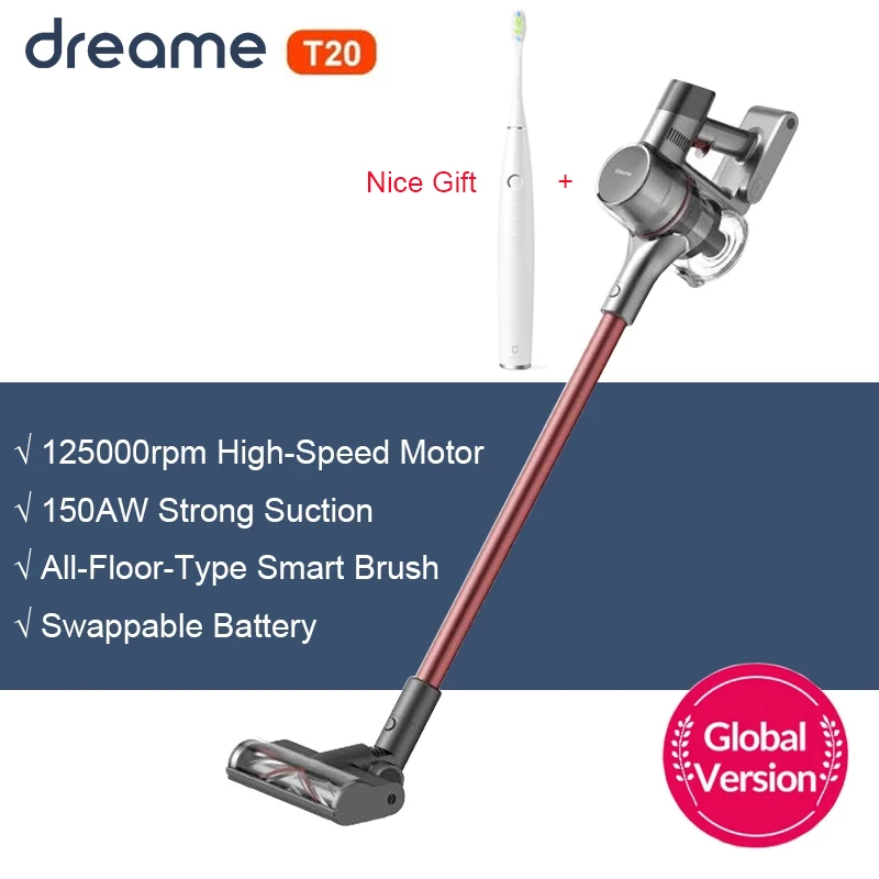 Dreame T20 Handheld Cordless Vacuum Cleaner All in One Wireless Portable Dust Collector 25kPa Strong Suction Floor Aspirator
Dreame T20 Handheld Cordless Vacuum Cleaner All in One Wireless Portable Dust Collector 25kPa Strong Suction Floor Aspirator