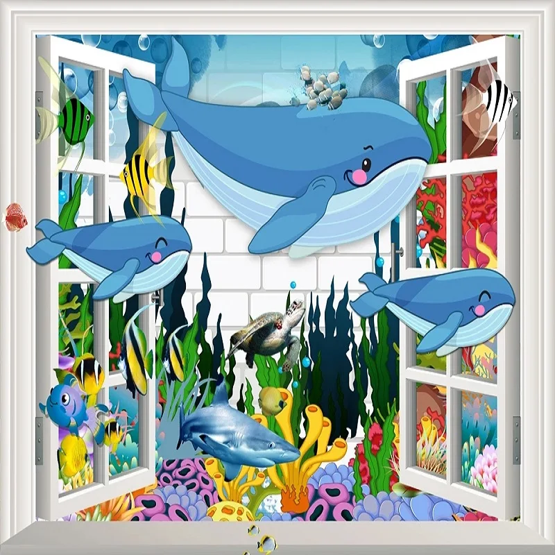 Custom large mural 3D wallpaper Underwater World Fish Stereo Fake Window Color bedroom mural TV back wall decor deep 5D embossed
Custom large mural 3D wallpaper Underwater World Fish Stereo Fake Window Color bedroom mural TV back wall decor deep 5D embossed