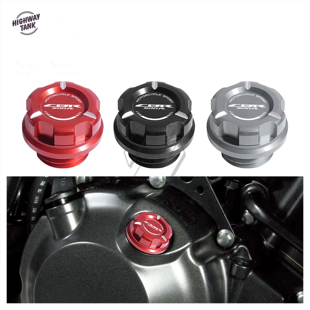 

Motorcycle Engine Oil Cap Bolt Screw Filler Cover Case for Honda CBR500R 2013-2021