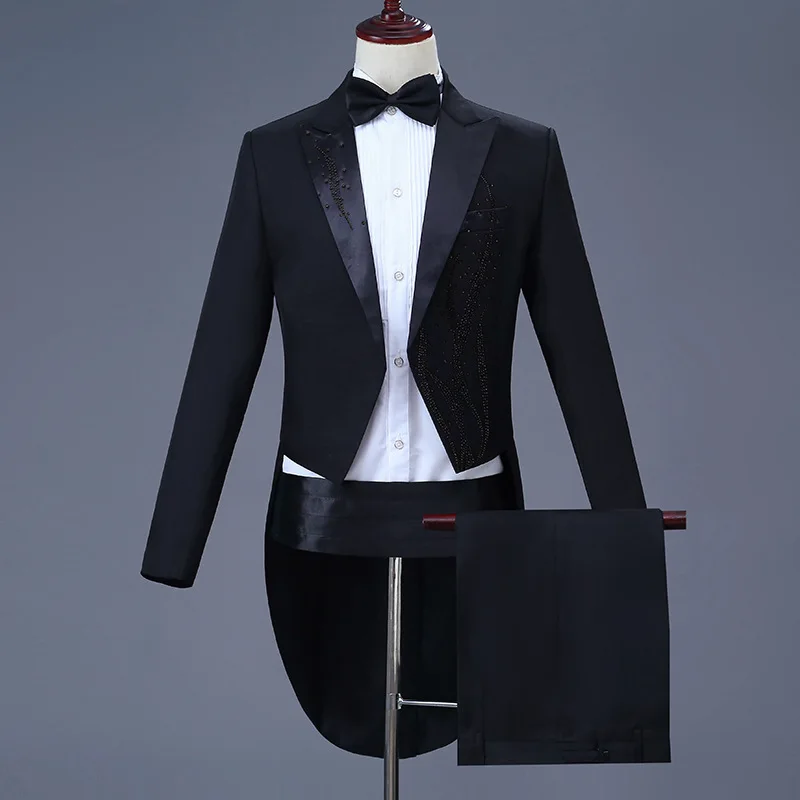 Male Singer Stage Performance Black Plus Size Costumes Men's Classical Colors Rhinestone Tuxedo with Pants Man Dress Suit Sets
Male Singer Stage Performance Black Plus Size Costumes Men's Classical Colors Rhinestone Tuxedo with Pants Man Dress Suit Sets