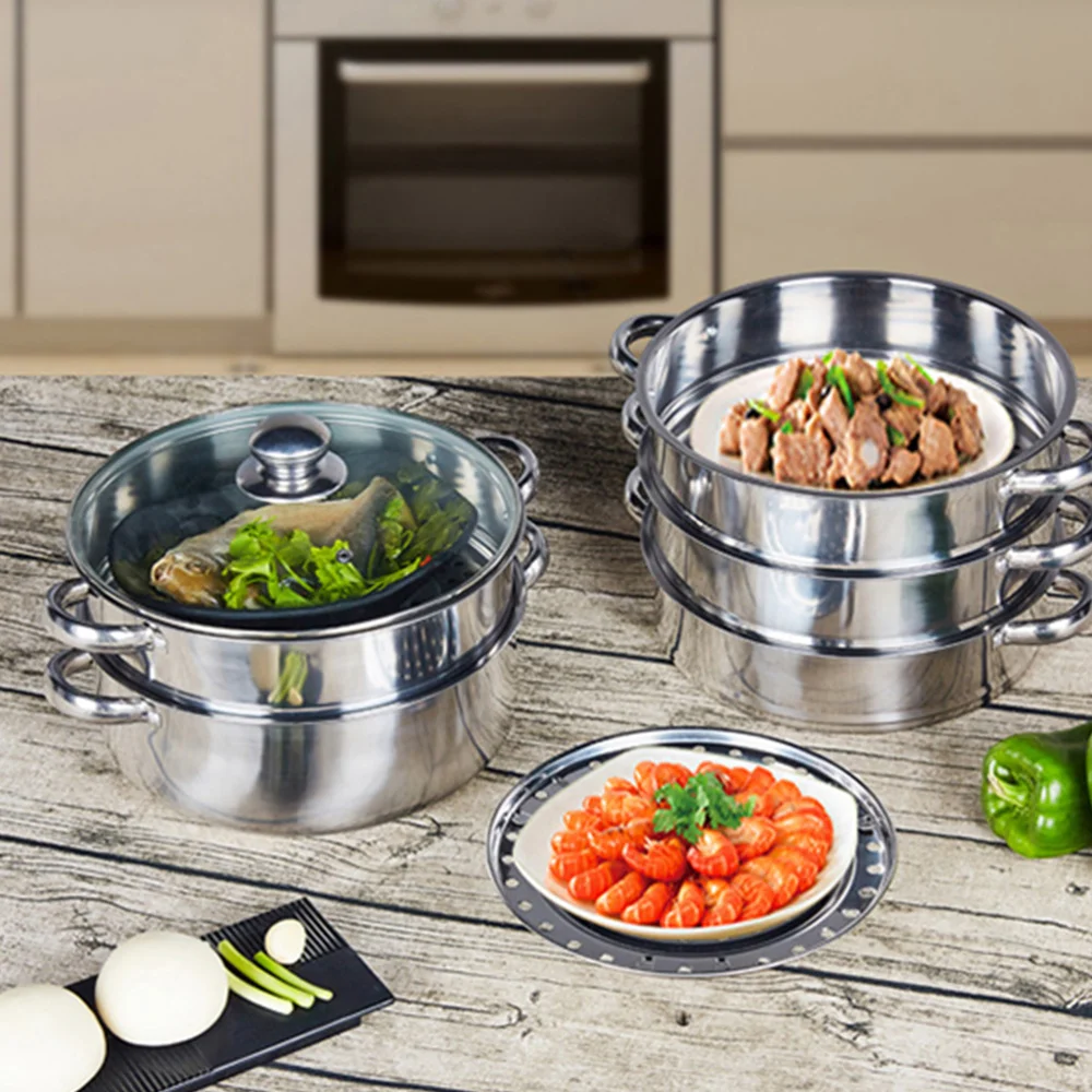 Stainless Steel Steamer Multifunctional Stockpot Practical Soup Pot Silver (5 Layers 28cm)
Stainless Steel Steamer Multifunctional Stockpot Practical Soup Pot Silver (5 Layers 28cm)
