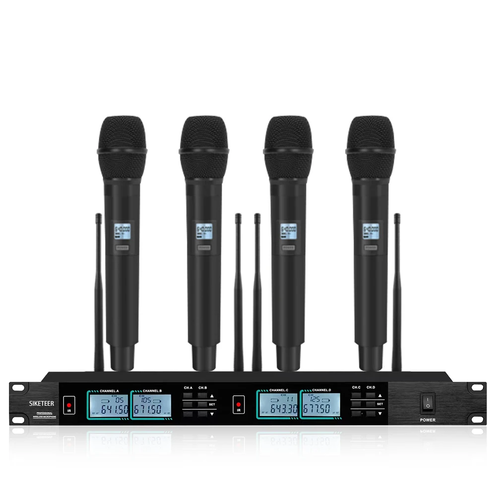 Professional UHF wireless microphone 4 channel handheld microphone lavalier microphone stage performance conference microphone
Professional UHF wireless microphone 4 channel handheld microphone lavalier microphone stage performance conference microphone