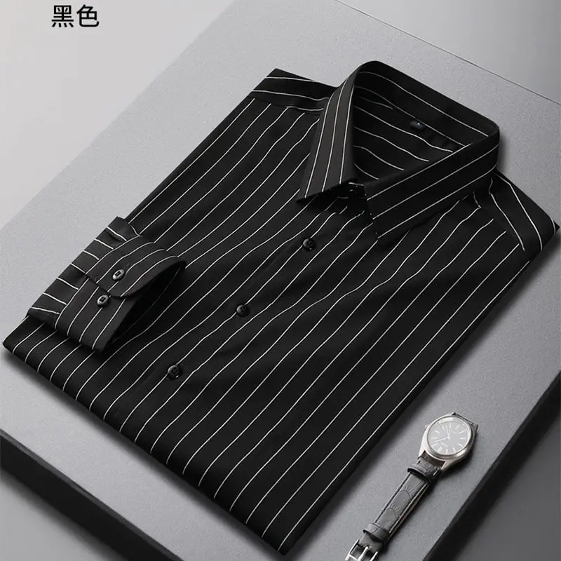 Рубашка мужская с длинным рукавом деловая Повседневная приталенная Блуза в