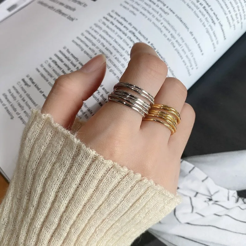 Leouerry Multi-lines Wide Rings for Women Korean 925 Sterling Silver Minimalist Adjustable Open Rings Silver 925 Jewelry
Leouerry Multi-lines Wide Rings for Women Korean 925 Sterling Silver Minimalist Adjustable Open Rings Silver 925 Jewelry