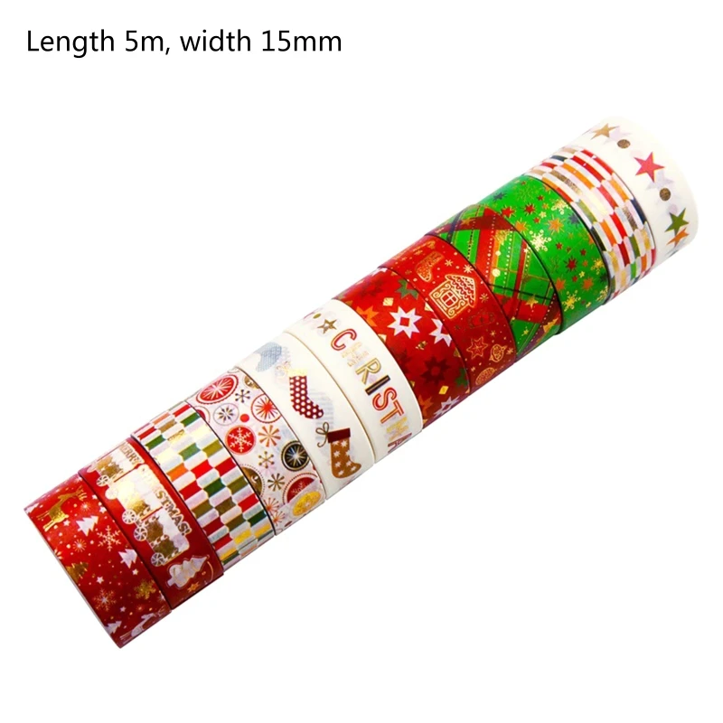 12 Rolls/Set Christmas Washi Tape Paper Festival DIY Scrapbooking Adhesive Masking Tape Stationery Decorative Sticker
12 Rolls/Set Christmas Washi Tape Paper Festival DIY Scrapbooking Adhesive Masking Tape Stationery Decorative Sticker