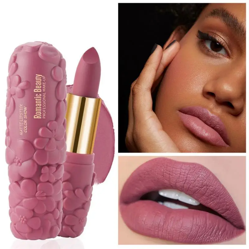 6 Color Natural Matte Lipstick Petal-style Long Lasting Waterproof Sweatproof Easy To Color Lipstick Non-sticky Lip Makeup
6 Color Natural Matte Lipstick Petal-style Long Lasting Waterproof Sweatproof Easy To Color Lipstick Non-sticky Lip Makeup