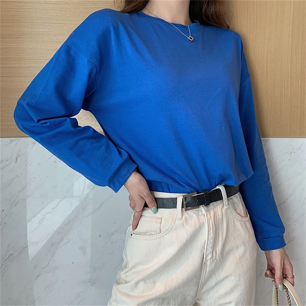 Harajuku 6 Colors Sunscreen O-Neck Casual Women Tops Bottoming Cotton Pullover Full Sleeve Chic All Match Loose T-Shirts
Harajuku 6 Colors Sunscreen O-Neck Casual Women Tops Bottoming Cotton Pullover Full Sleeve Chic All Match Loose T-Shirts