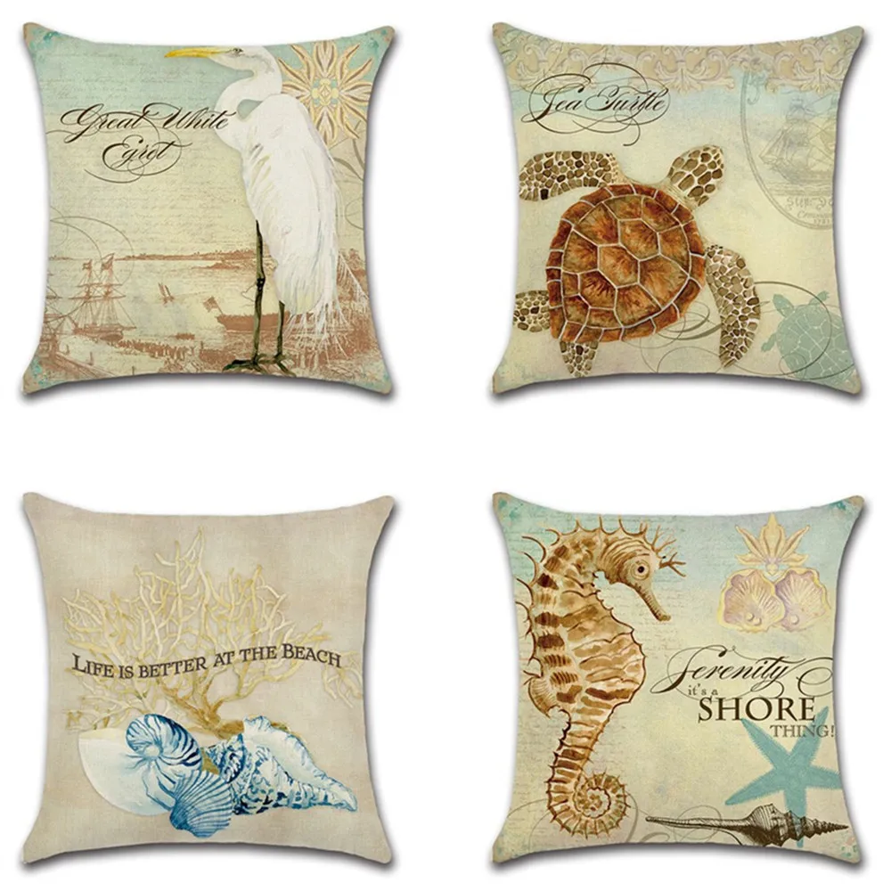 Retro Pillowcase Sea Turtle Seahorse Conch Printing Cushion Cover Home Decor Red-Crowned Crane Animal Linen Car Sofa Pillow Case
Retro Pillowcase Sea Turtle Seahorse Conch Printing Cushion Cover Home Decor Red-Crowned Crane Animal Linen Car Sofa Pillow Case