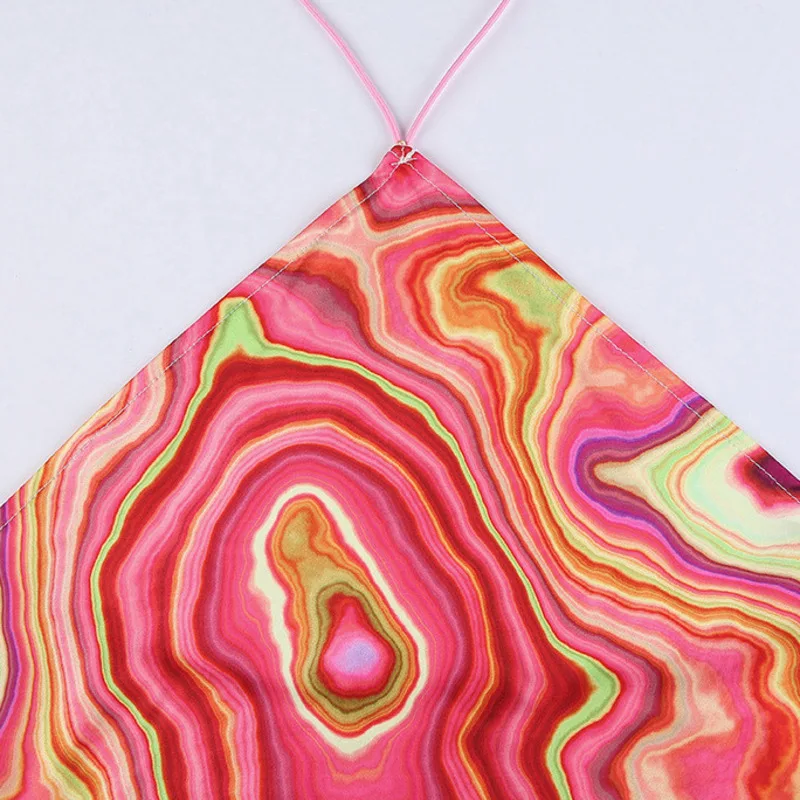 Backless Halter Bodycon Mini Dress Sexy Fashion Sleeveless Dresses 2021 Summer Print Side Split Elegant Streetwear Dress Women 
Backless Halter Bodycon Mini Dress Sexy Fashion Sleeveless Dresses 2021 Summer Print Side Split Elegant Streetwear Dress Women