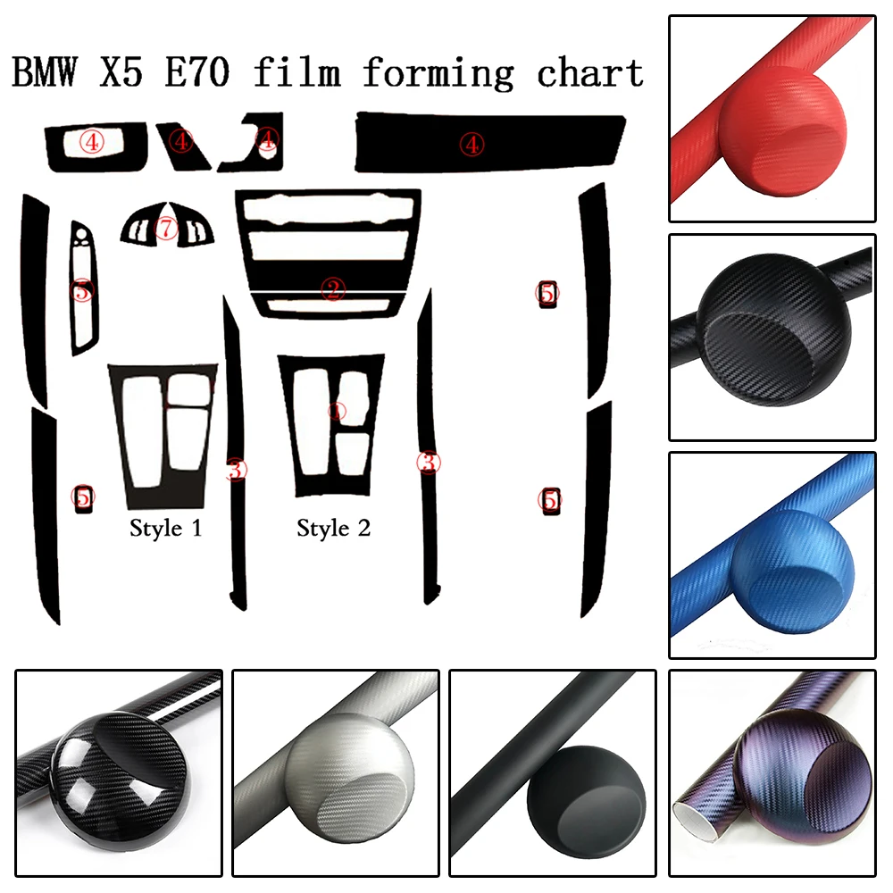 21pcs forcar BMW X5 E70 2008-13 central control panel door handle 5D carbon fiber sticker car styling accessories (left drive 
21pcs forcar BMW X5 E70 2008-13 central control panel door handle 5D carbon fiber sticker car styling accessories (left drive