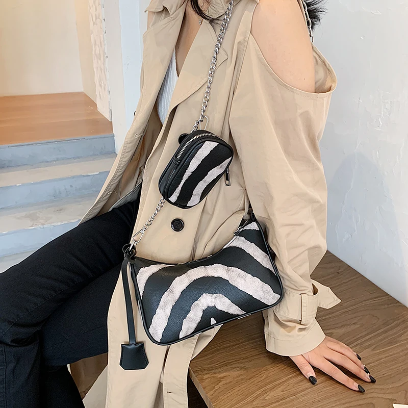 Женские сумки через плечо 2020 трендовые женская дизайнерская ручная сумка Zebra из