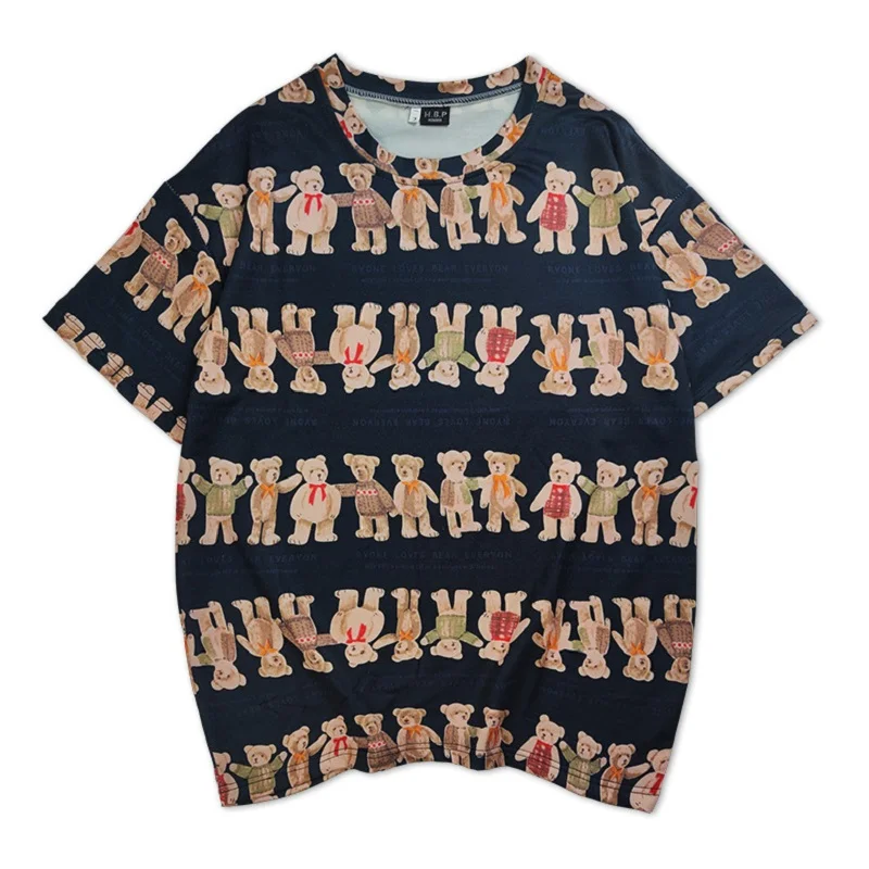 Lovers Retro Full Bottom Bear Print T-shirt Tide Brand Loose Oversize Short-sleeved T-shirt Men and Women The Same Paragraph
Lovers Retro Full Bottom Bear Print T-shirt Tide Brand Loose Oversize Short-sleeved T-shirt Men and Women The Same Paragraph