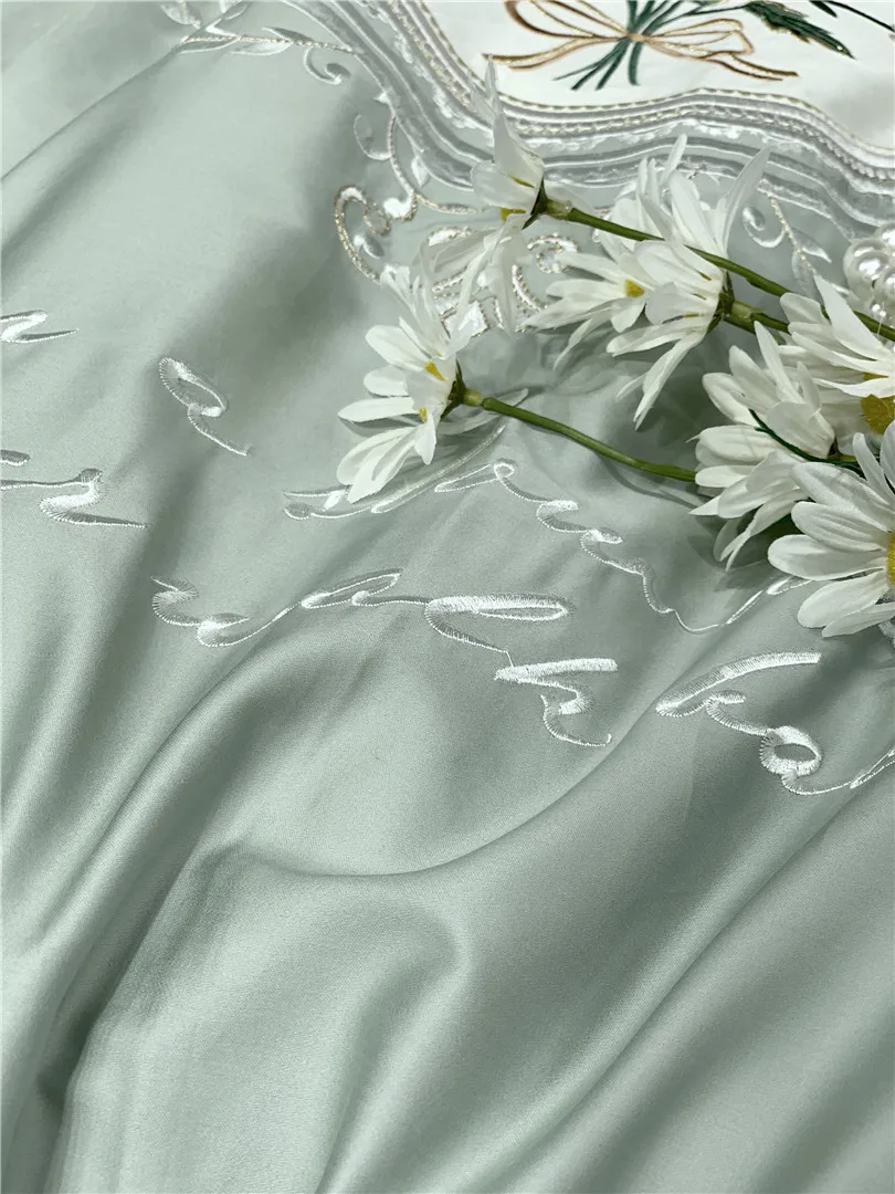 Chic Premium Embroidery Flower Green Pink Yellow Duvet Cover with Zipper Silky Soft Egyptian Cotton Bedding set Bed sheet set
Chic Premium Embroidery Flower Green Pink Yellow Duvet Cover with Zipper Silky Soft Egyptian Cotton Bedding set Bed sheet set