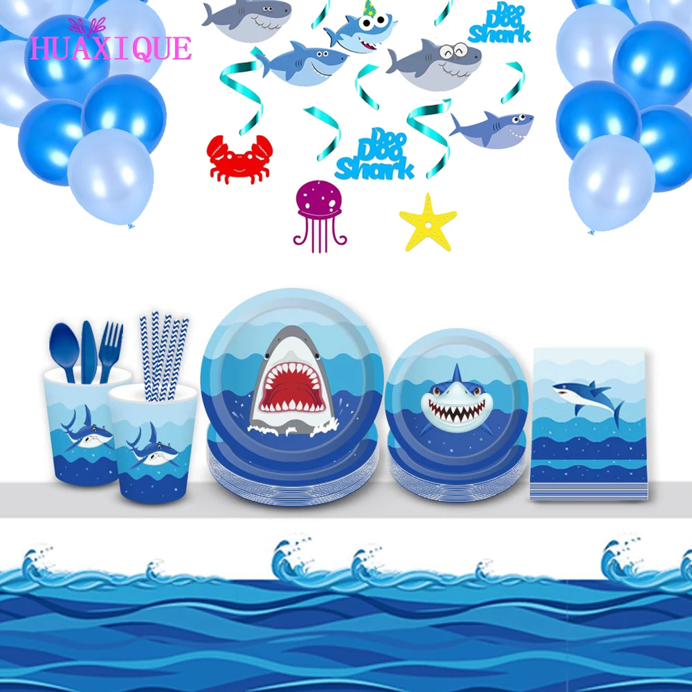 

Sea Life Blue Whale Disposable Cutlery Set Kids Birthday Decor Ocean Themed Cake Cupcake Decorating Tools Banner Party Globes