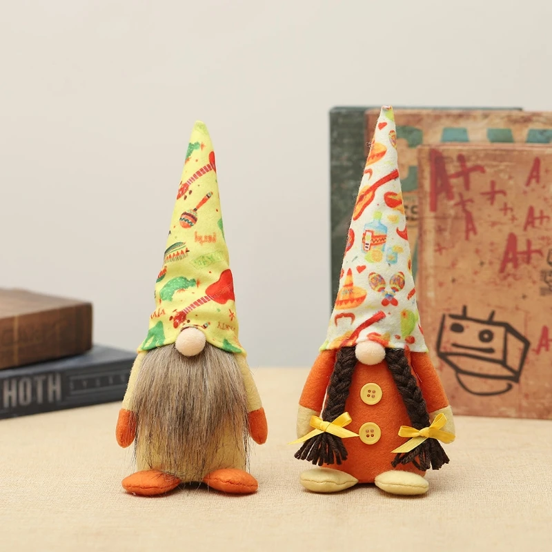 Mexican Carnival Gnome Handmade Swedish Nisse Tomte Elf Gnomes Farmhouse Kitchen Tiered Tray Decoration