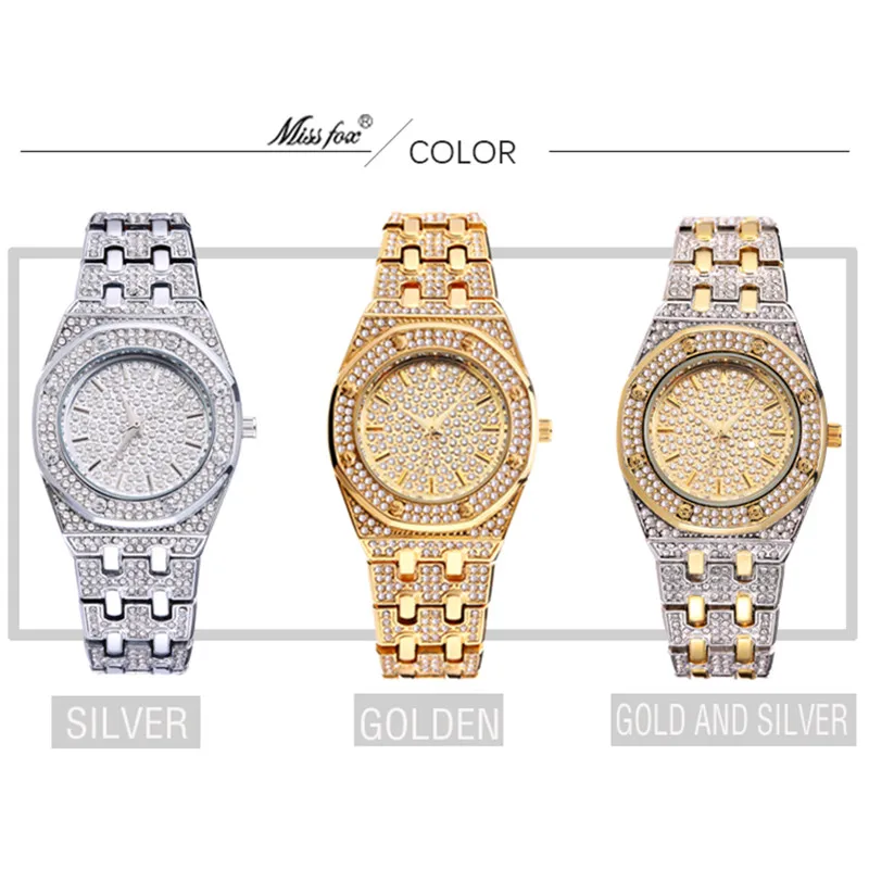 MISSFOX Top Luxury Gold Women's Bracelet Watches Elegant Ladies Watch Women Full Diamond Romantic Watches Relogio Feminino
MISSFOX Top Luxury Gold Women's Bracelet Watches Elegant Ladies Watch Women Full Diamond Romantic Watches Relogio Feminino