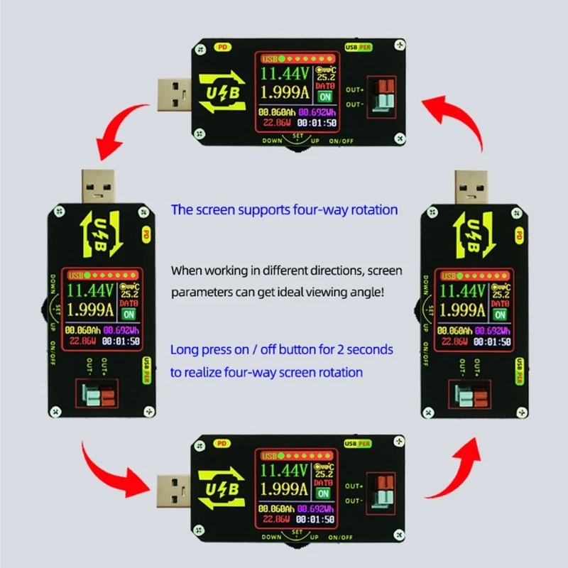 K1KA XY-UMPD USB Color Screen Charging Tester Buck-Boost Power Supply PD Ammeter
K1KA XY-UMPD USB Color Screen Charging Tester Buck-Boost Power Supply PD Ammeter
