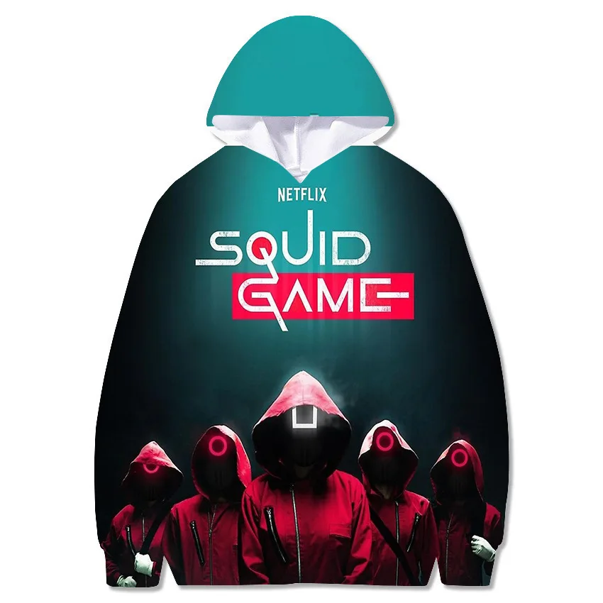 

2021 Men's New Drama Squid Game Main Character Peripheral 3D Printing Oversized Hoodies Sweaters Clothing игра в кальмара