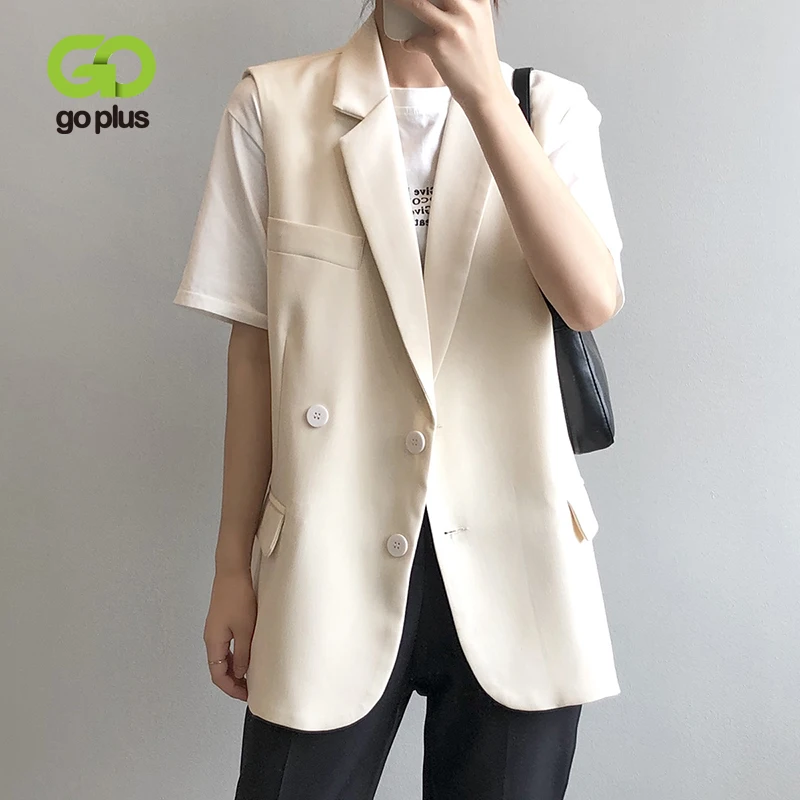 GOPLUS Autumn Women's Vest Korean Style Black Turn-down Collar Double Breasted Sleeveles Vests Office Lady Chalecos Para Mujer
GOPLUS Autumn Women's Vest Korean Style Black Turn-down Collar Double Breasted Sleeveles Vests Office Lady Chalecos Para Mujer
