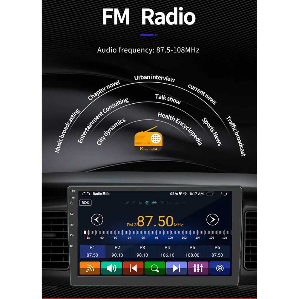 9\" 2 DIN Touch Screen 10.1 MP5 Player Car Stereo GPS Wifi AM/FM Carplay Car Accessories Video Player
9\" 2 DIN Touch Screen 10.1 MP5 Player Car Stereo GPS Wifi AM/FM Carplay Car Accessories Video Player