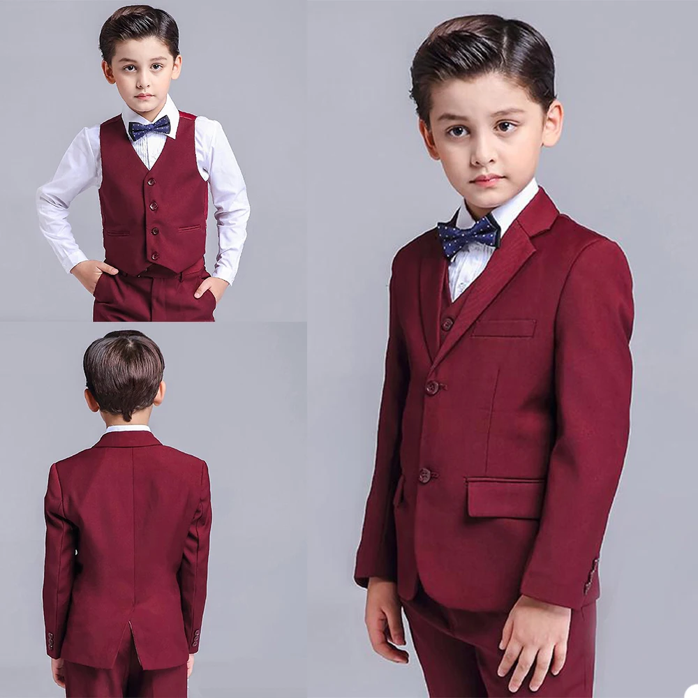 2021 Burgundy Boys Formal Suits Dinner Tuxedos Little Boy Groomsmen Kids Children For Wedding Party Prom Suit Wear 3 pieces
2021 Burgundy Boys Formal Suits Dinner Tuxedos Little Boy Groomsmen Kids Children For Wedding Party Prom Suit Wear 3 pieces