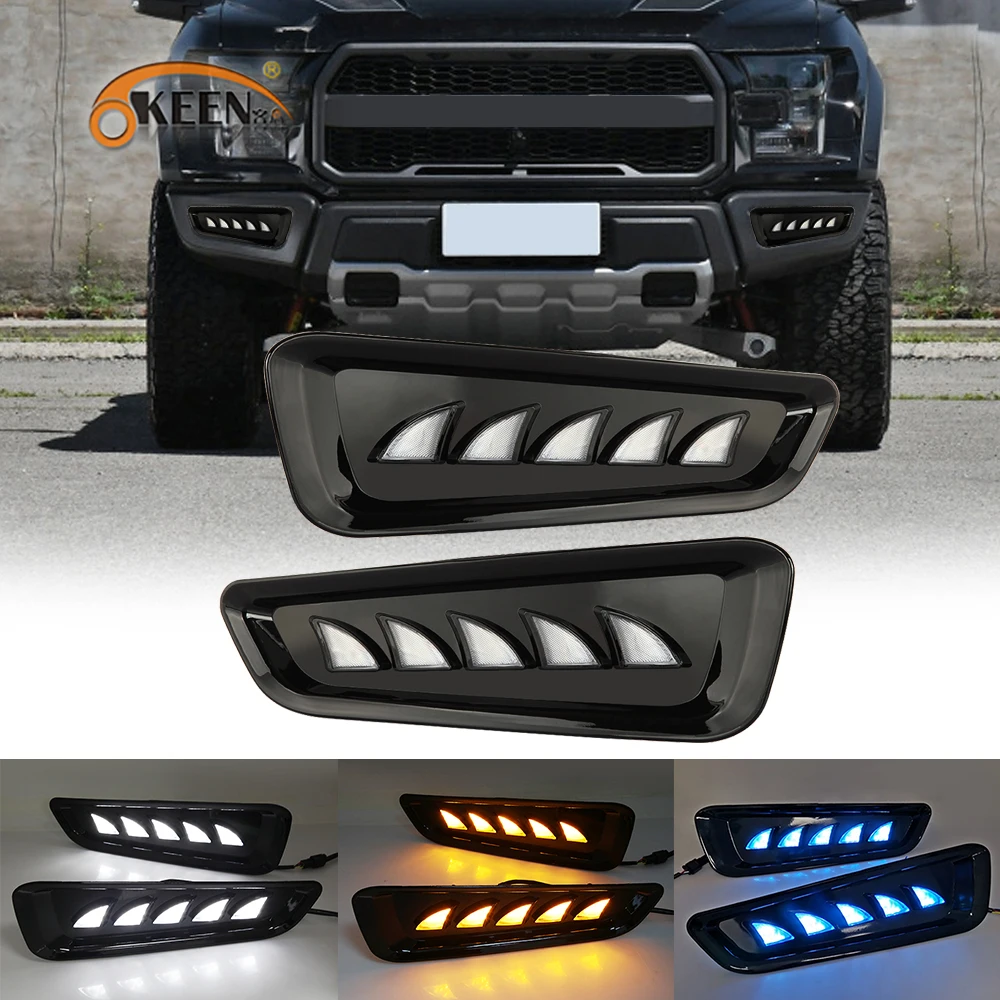 OKEEN Автомобильный светодиодный дневный ходовой светильник для Ford Raptor F150 2018 2019 белый дневной светильник желтый сигнальный светильник светло...
OKEEN Автомобильный светодиодный дневный ходовой светильник для Ford Raptor F150 2018 2019 белый дневной светильник желтый сигнальный светильник светло...