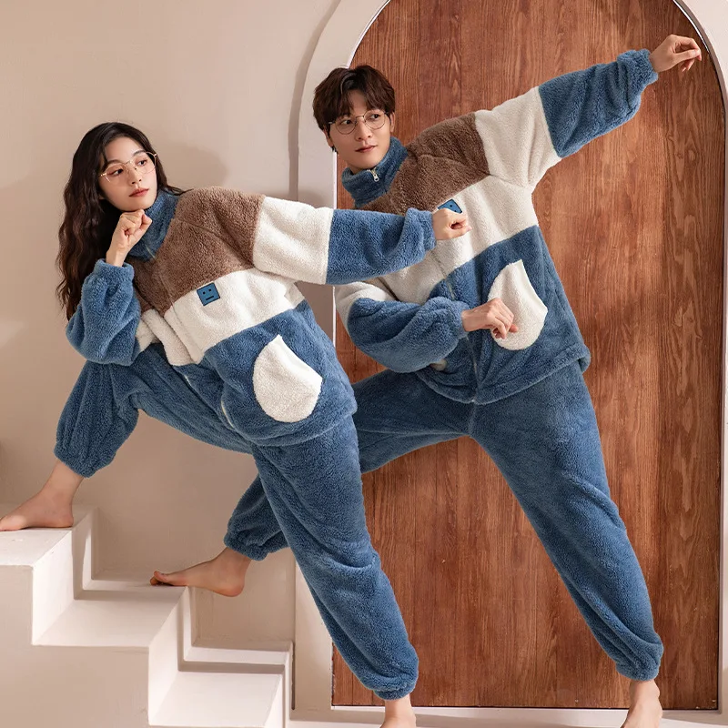Winter New Couple Flannel Warm Pajamas Suit Women Thick Two Long Sleeve Homewear Male Loose Casual Coral Velvet Sleepwear
Winter New Couple Flannel Warm Pajamas Suit Women Thick Two Long Sleeve Homewear Male Loose Casual Coral Velvet Sleepwear