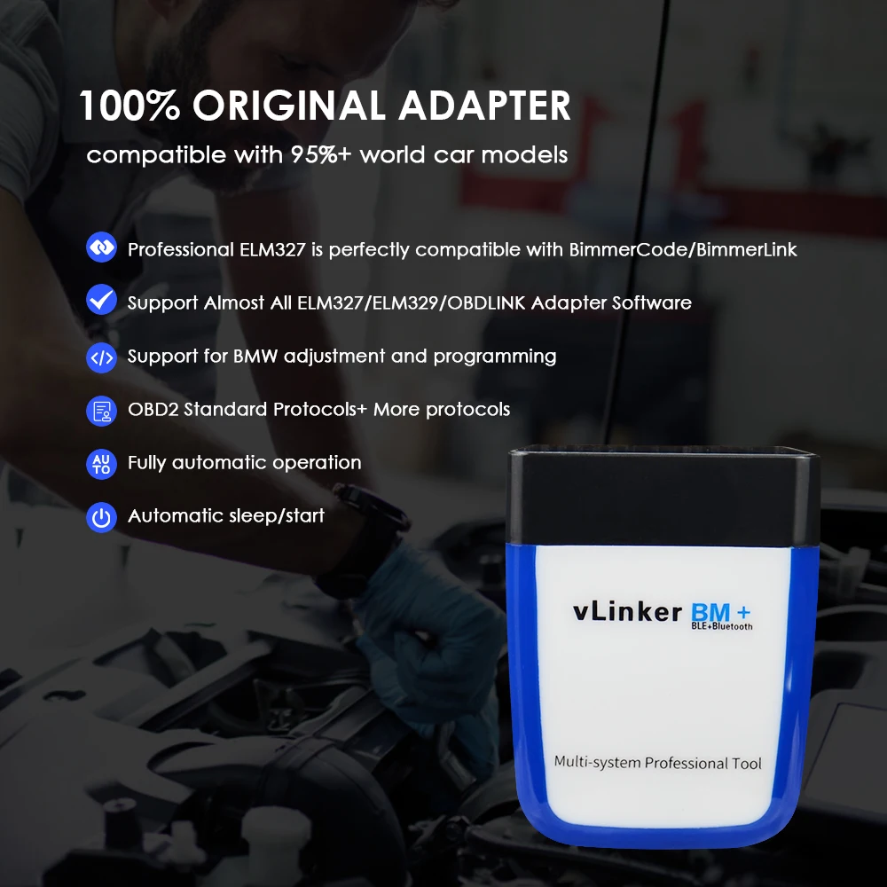 Vgate vLinker BM + ELM327 для BMW сканер BT4.0-беспроводной Wi-Fi OBD 2 диагностический инструмент