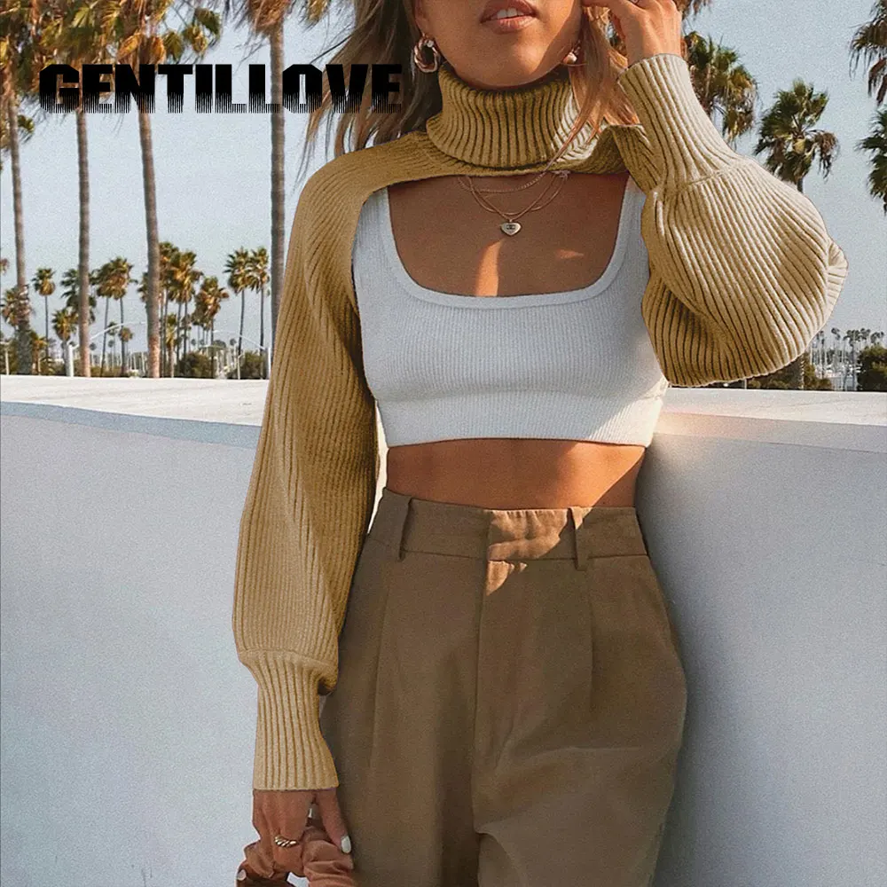 Women Turtleneck Sweater Long Lantern Sleeve Knitted Crop Top High Neck Jumper Chic Sexy Pullover Gothic Clothes Solid Fashion
Women Turtleneck Sweater Long Lantern Sleeve Knitted Crop Top High Neck Jumper Chic Sexy Pullover Gothic Clothes Solid Fashion
