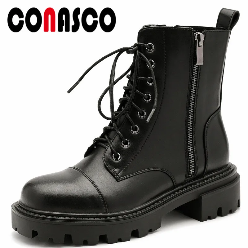 CONASC Fashion Women Ankle Boots Autumn Winter Warm Genuine Leather Causal Prom Office Lady Concise Punk Shoes Woman
CONASC Fashion Women Ankle Boots Autumn Winter Warm Genuine Leather Causal Prom Office Lady Concise Punk Shoes Woman