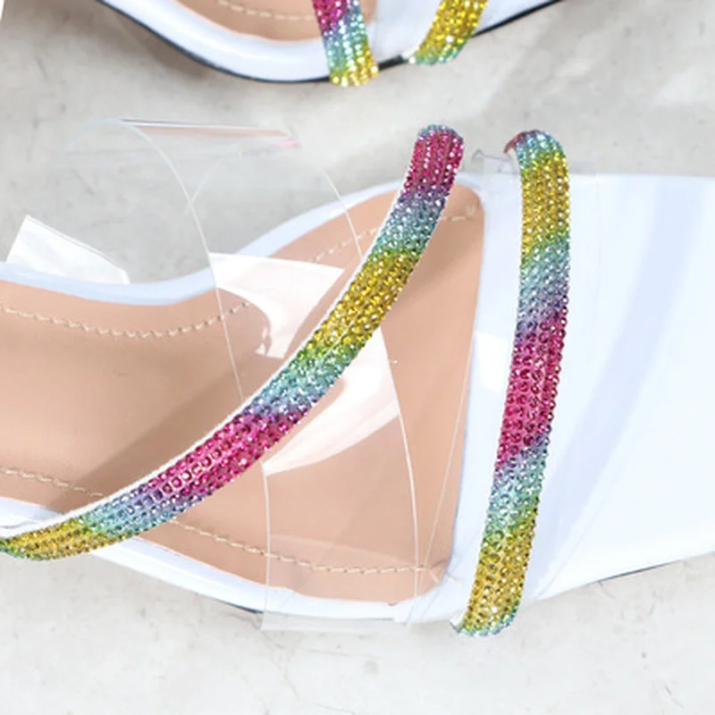 Summer Women Shoes Rainbow Strappy Sandals Women Slipper Comfortable Casual Shoes Female Slides Clear Crystal Square Heel
Summer Women Shoes Rainbow Strappy Sandals Women Slipper Comfortable Casual Shoes Female Slides Clear Crystal Square Heel
