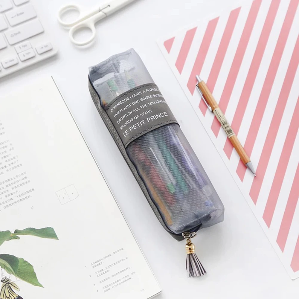 Transparent Mesh Pencil Case Student Stationery Storage Bag Pencil Pouch School Supplies Kawaii Pen Bags
Transparent Mesh Pencil Case Student Stationery Storage Bag Pencil Pouch School Supplies Kawaii Pen Bags