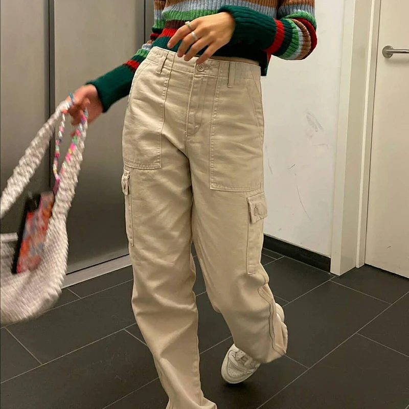 Женские джинсы-карго Waatfaak, цвета хаки, в уличном стиле, с высокой талией, повседневные, мешковатые с карманами
Женские джинсы-карго Waatfaak, цвета хаки, в уличном стиле, с высокой талией, повседневные, мешковатые с карманами