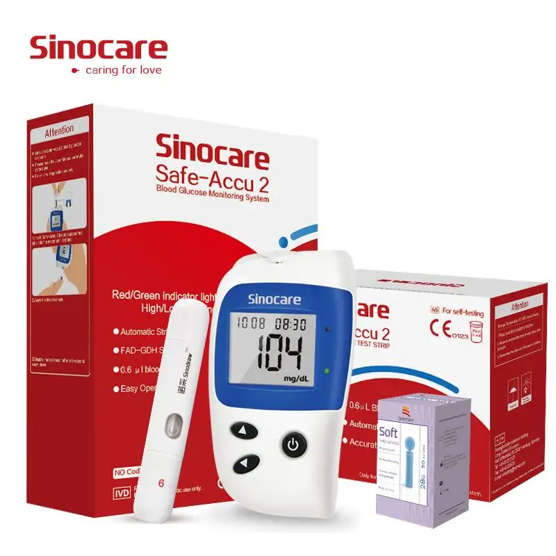 Sinocare Safe Accu 2 Diabetes Glucometer Accurate Test Blood Glucose Meter Blood Sugar Test Diabetes + 10 Free Test Strips
Sinocare Safe Accu 2 Diabetes Glucometer Accurate Test Blood Glucose Meter Blood Sugar Test Diabetes + 10 Free Test Strips