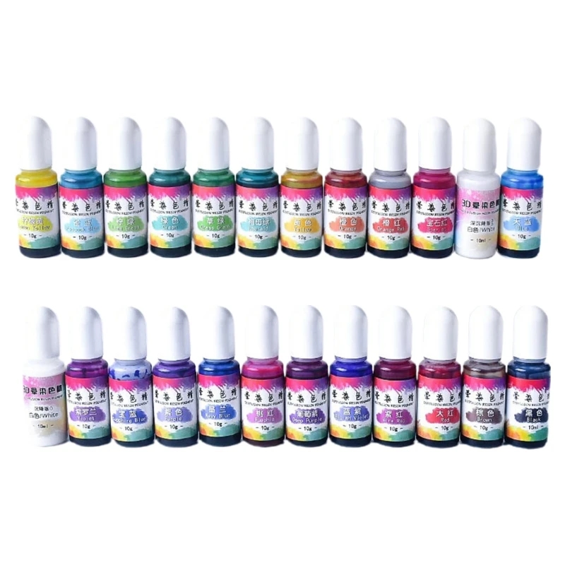 24 Colors Epoxy Pigment Liquid Colorant Dye Ink Diffusion Resin Jewelry DIY Making Crafts Accessories
24 Colors Epoxy Pigment Liquid Colorant Dye Ink Diffusion Resin Jewelry DIY Making Crafts Accessories