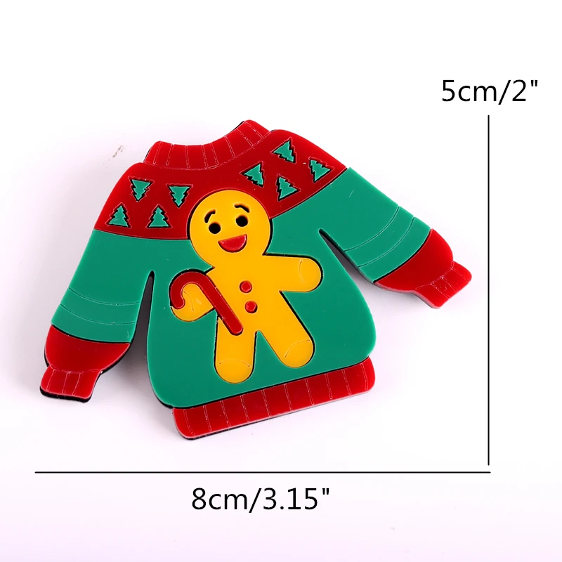 Christmas 2021 Sweater Badges Brooch for Women Pocket Pins Gingerbread Man Jewelry Fashion Accessories | Украшения и аксессуары