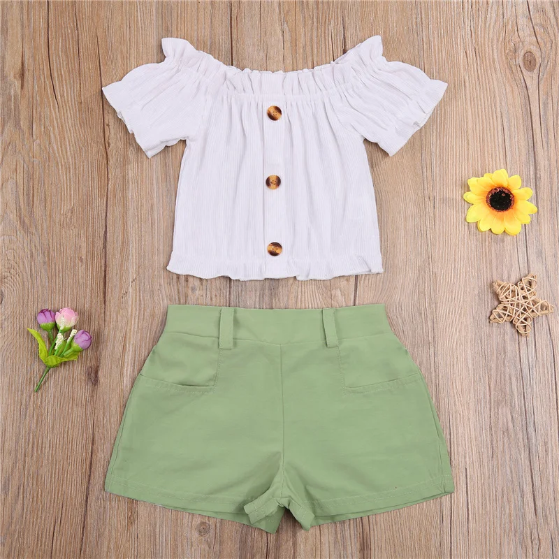 2021 2pcs Baby Girls Summer Clothes Set,Kids Girls Breathable Casual Solid Color Boat Neck Button T-shirt and Pocket Short Pants
2021 2pcs Baby Girls Summer Clothes Set,Kids Girls Breathable Casual Solid Color Boat Neck Button T-shirt and Pocket Short Pants