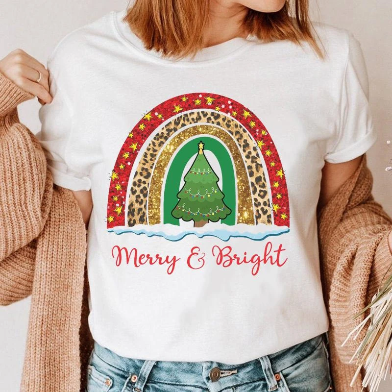 Merry Christmas Printed Women T-shirt Rainbow Graphic Casual Short Sleeve Clothes Oversized Female Round Neck Top 22090
Merry Christmas Printed Women T-shirt Rainbow Graphic Casual Short Sleeve Clothes Oversized Female Round Neck Top 22090