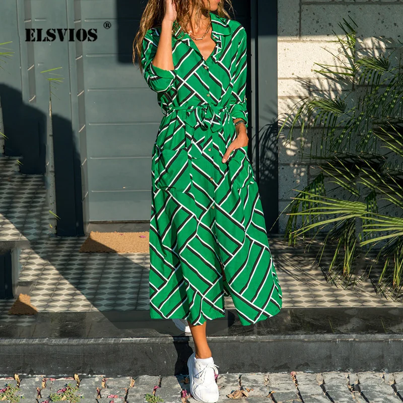 Loose Plus Size Printed Lace-Up Maxi Dress 2021 Spring Autumn New Lady Pocket Button Long Sleeve Dress Women Casual Fashion Robe
Loose Plus Size Printed Lace-Up Maxi Dress 2021 Spring Autumn New Lady Pocket Button Long Sleeve Dress Women Casual Fashion Robe