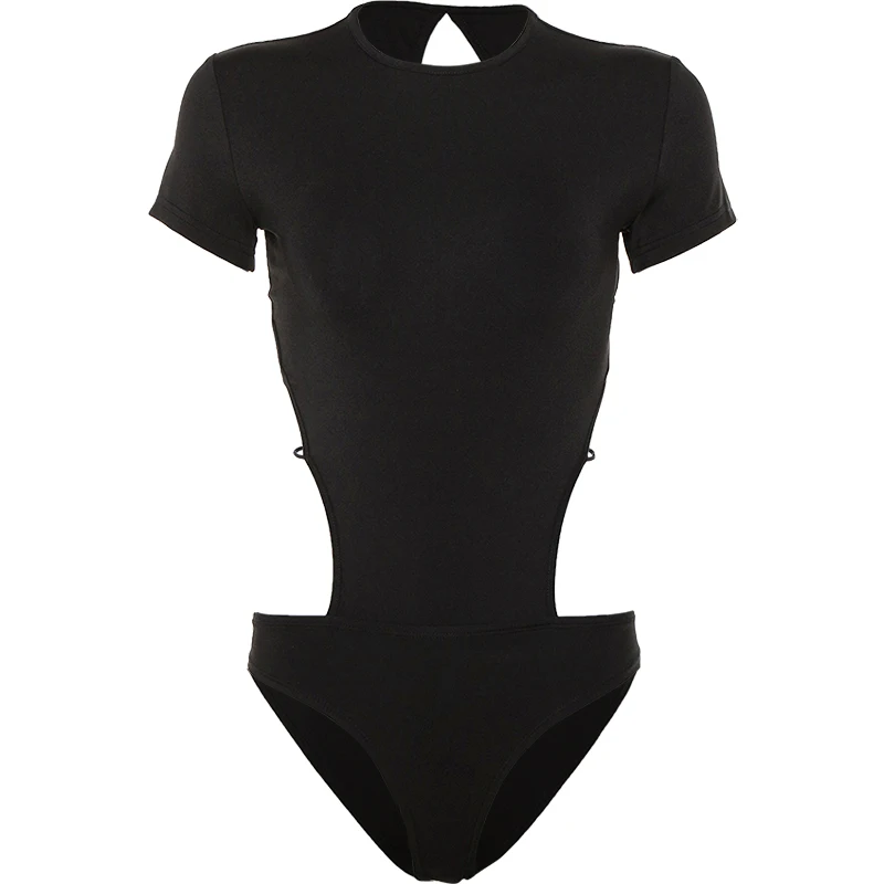 Sexy backless straps jumpsuit simple solid color round neck short sleeve Slim shirt 2019 new dropshipping club 
Sexy backless straps jumpsuit simple solid color round neck short sleeve Slim shirt 2019 new dropshipping club