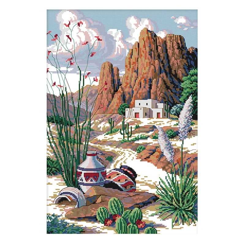 Наборы для вышивки 14 шт., штампованные наборы для вышивки крестиком для начинающих, «сделай сам», шелковая дорога, 34x48 см 
Наборы для вышивки 14 шт., штампованные наборы для вышивки крестиком для начинающих, «сделай сам», шелковая дорога, 34x48 см