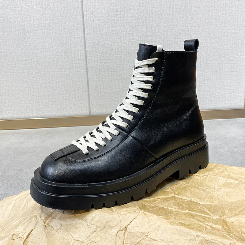 New Men's Genuine Leather Boots Retro Ankle Boots Comfort High-top Boots Trendy Cool Boy Shoes Autumn Winter Sneakers %
New Men's Genuine Leather Boots Retro Ankle Boots Comfort High-top Boots Trendy Cool Boy Shoes Autumn Winter Sneakers %